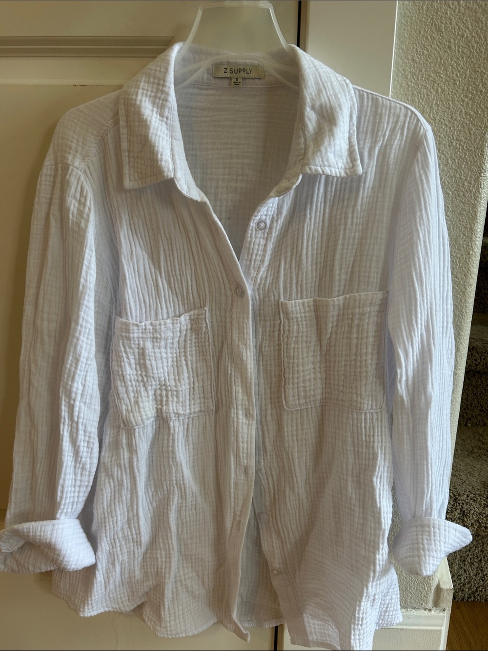Helena Airy Gauze Button Up - Small